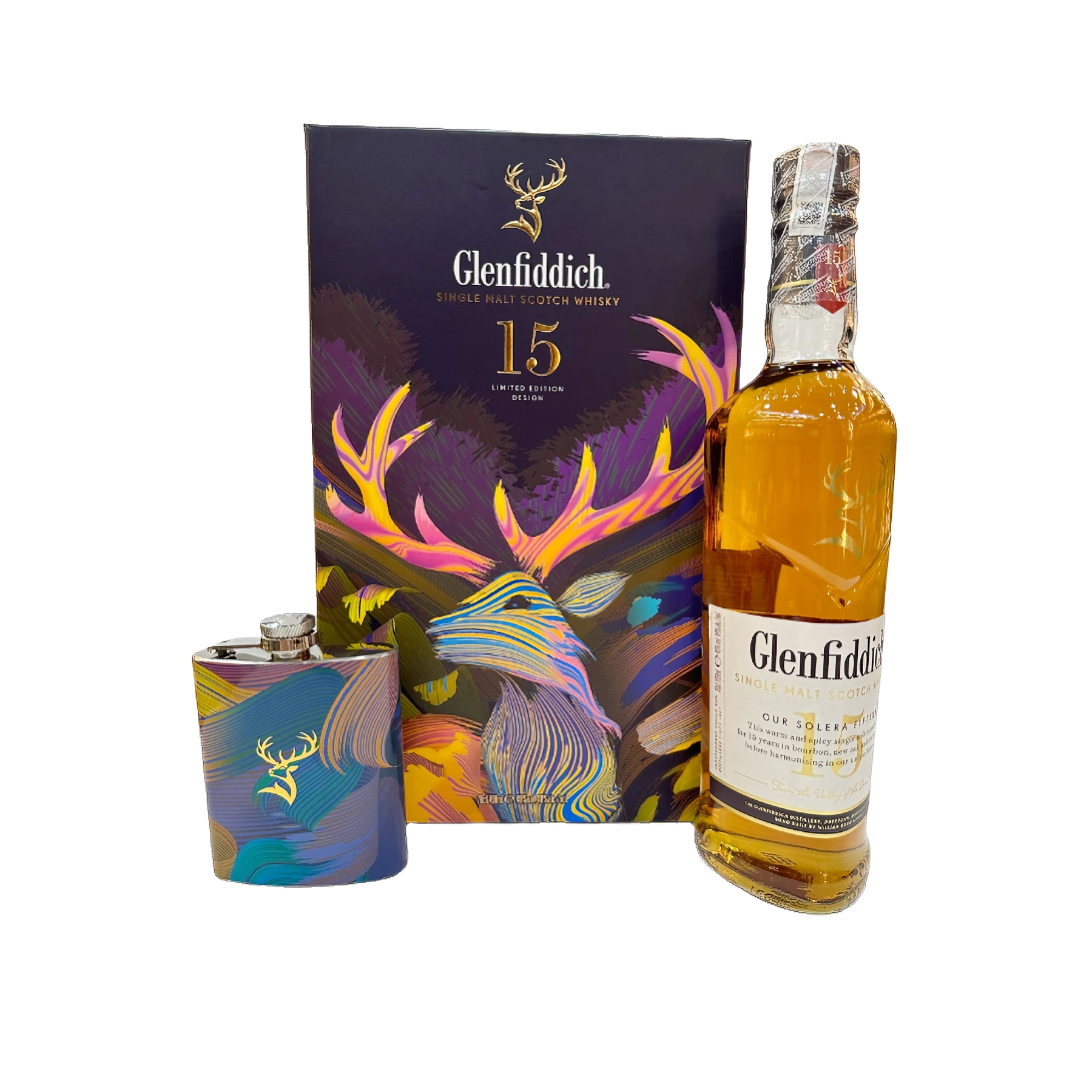 Rượu Whisky Glenfiddich 15 Year Old Phiên Bản Hipflask Hộp Quà Tết 2024